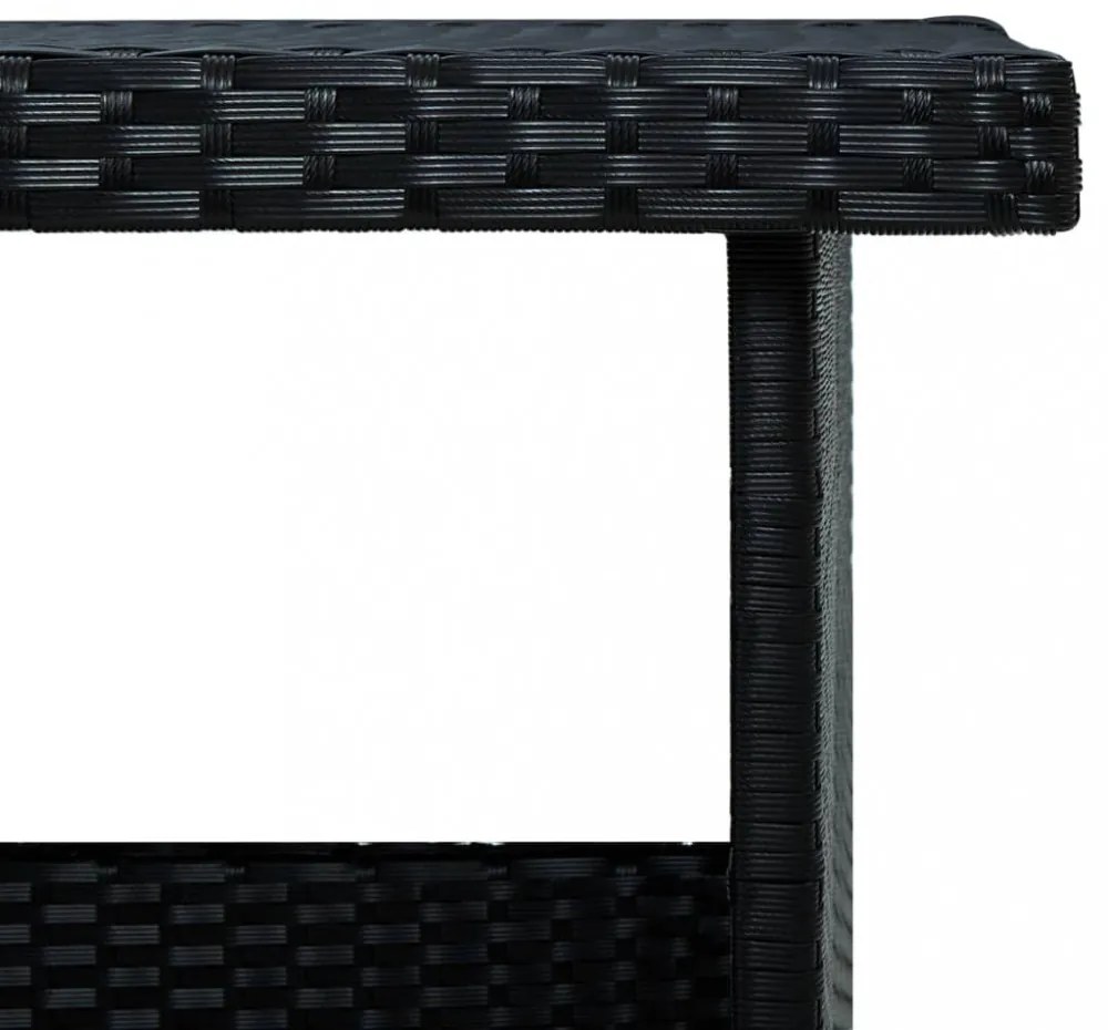 vidaXL 6 részes fekete polyrattan kerti bútorszett párnákkal