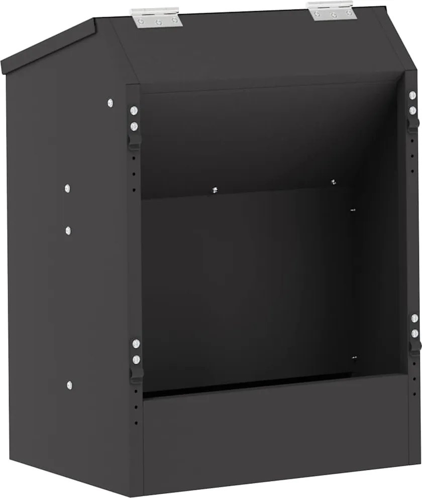 vidaXL Nyúl Etető Fekete 64.5 x 25.5 x 45.5 cm Hidegen Hengerelt Acél