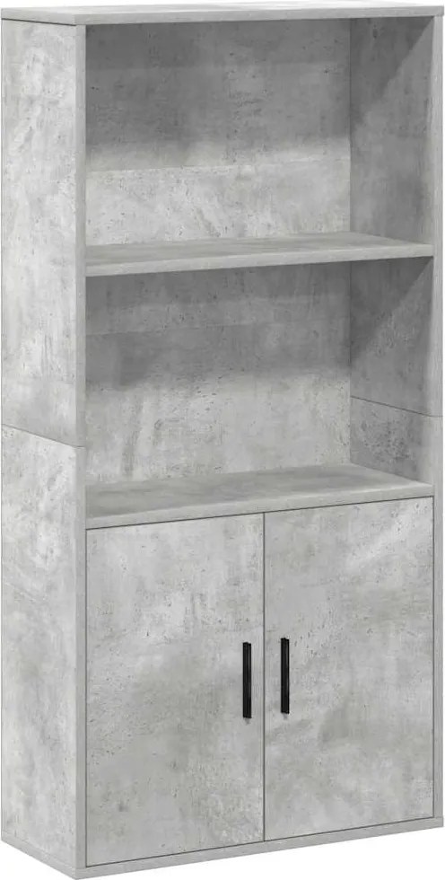 vidaXL betonszürke szerelt fa könyvespolc 60x24x120 cm