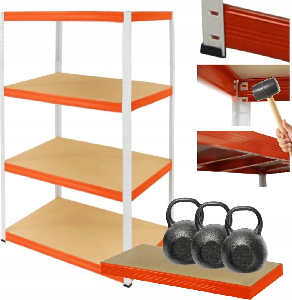 Helios fém tároló állvány garázs állvány 180x100x30cm 4Px350kg Pl