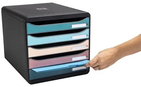 Irattároló, műanyag, 5 fiókos, EXACOMPTA Big-Box Plus Skandi Iderama (EX309606D)