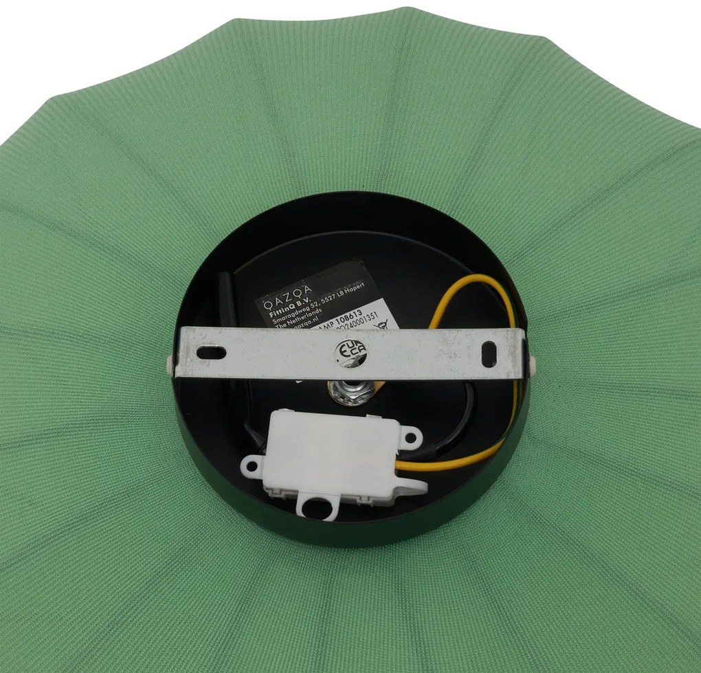 Japandi mennyezeti lámpa zöld színben, szövetbúrával - Bida