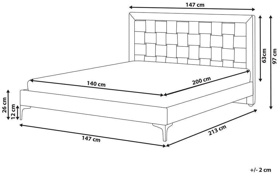 Franciaágy 140 cm Lyrza (fehér). 1080958
