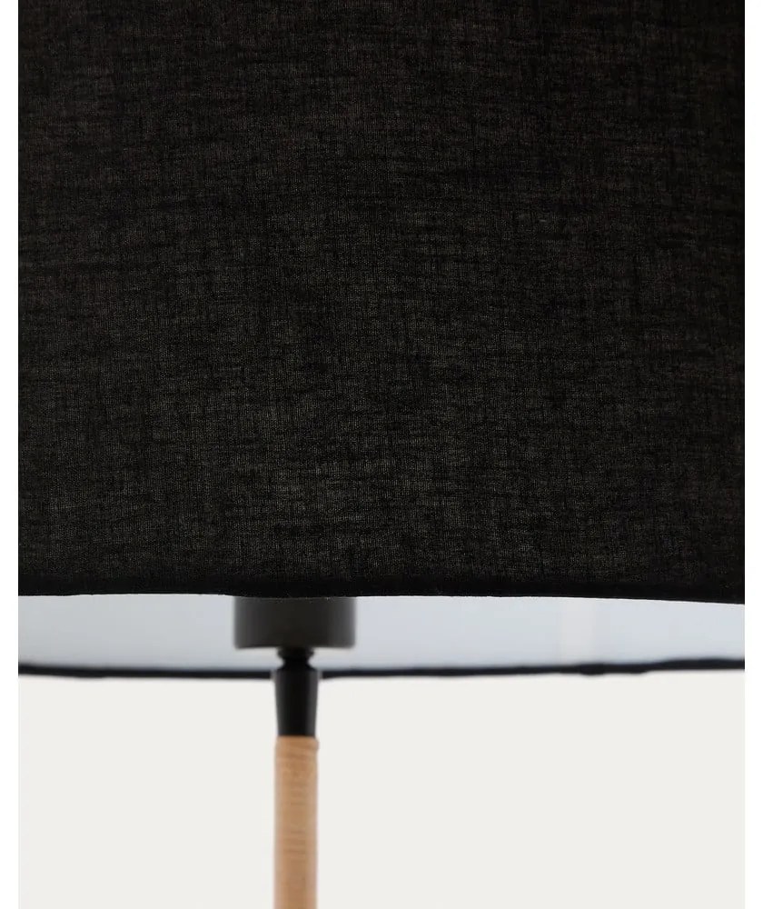 Fekete állólámpa textil búrával (magasság 160 cm) Canar – Kave Home