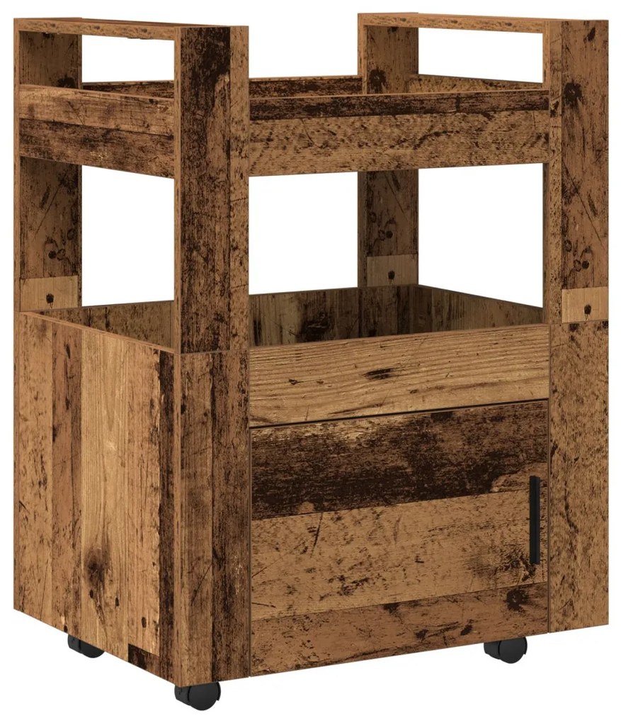 vidaXL Konyhai kocsi Régi fa 60 x 45 x 80 cm Faanyag