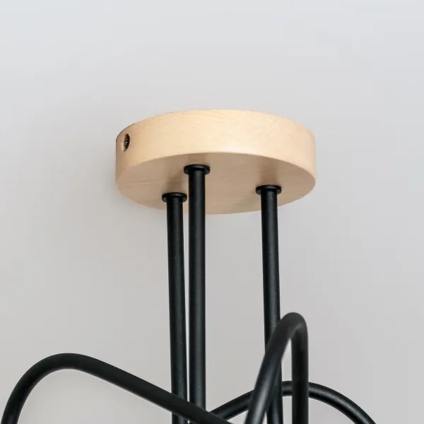 OXFORD felületre szerelt mennyezeti csillár 3xE27/15W/230V fenyő/fekete