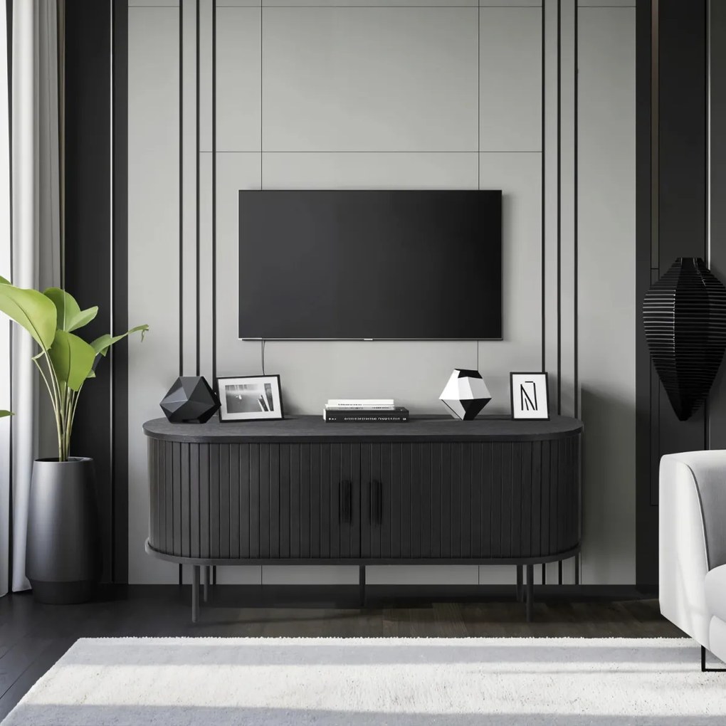 Tv Állvány Fekete Színben. Rtv TRISH 120 cm.