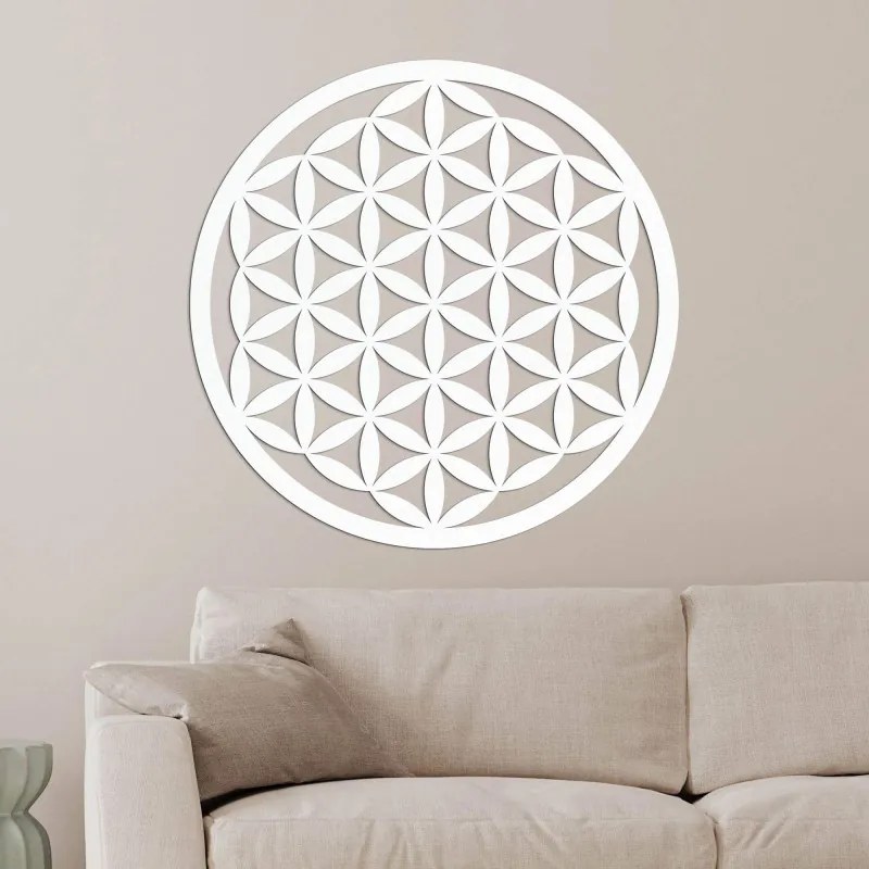 Elegáns, faragott fa mandala falra - FLORUM