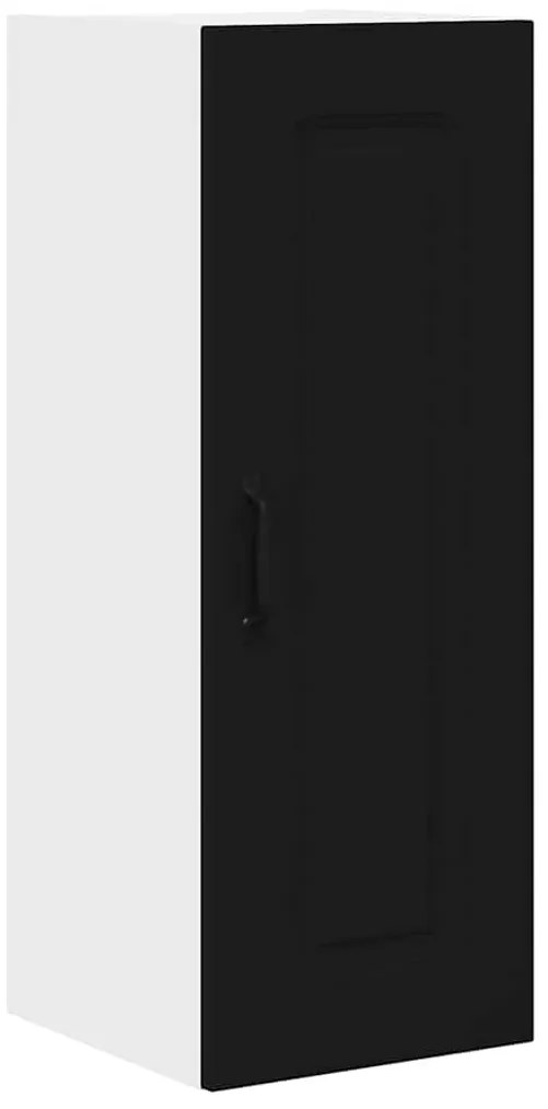 Fali konyhaszekrény polcokkal Fekete 30 x 31 x 80 cm Faanyag