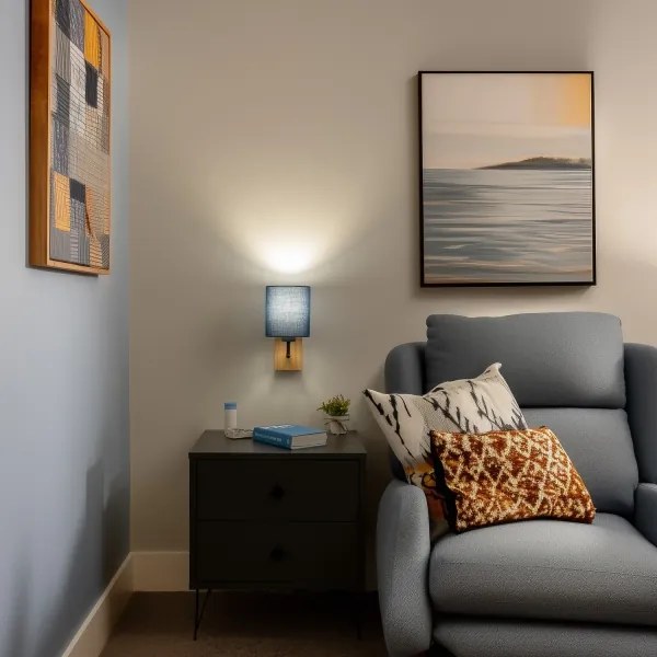 Brilagi - Fali lámpa NUBILA WOOD 1xE27/25W/230V tölgy/sötét kék