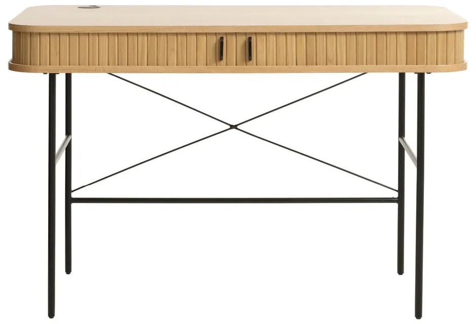 Íróasztal tölgyfa dekorral 60x120 cm Nola – Unique Furniture