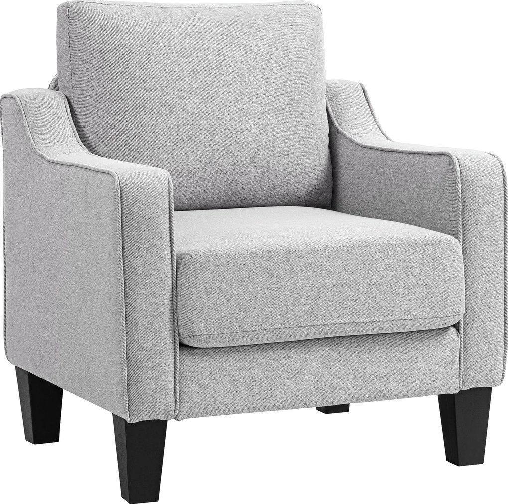 HOMCOM Modern Nappali Fotel, Hálószobai Fotel Karpánttal és Vastag Párnázással, Zsebtavas Rugókkal, Otthoni, Irodai és Tanulmányi Használatra, 77x77x8