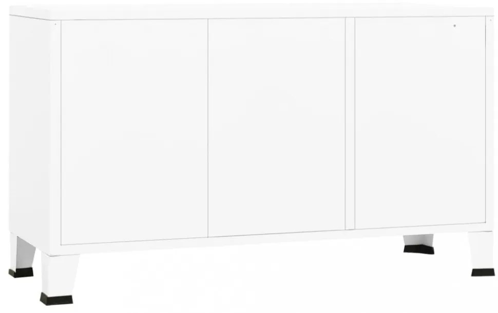 fehér fém és üveg tálalószekrény 105 x 35 x 62 cm