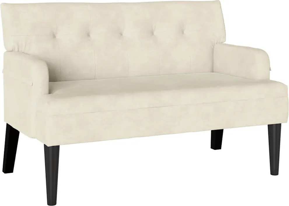 vidaXL Chesterfield Pad Krém 112 x 65,5 x 75 cm Bársony
