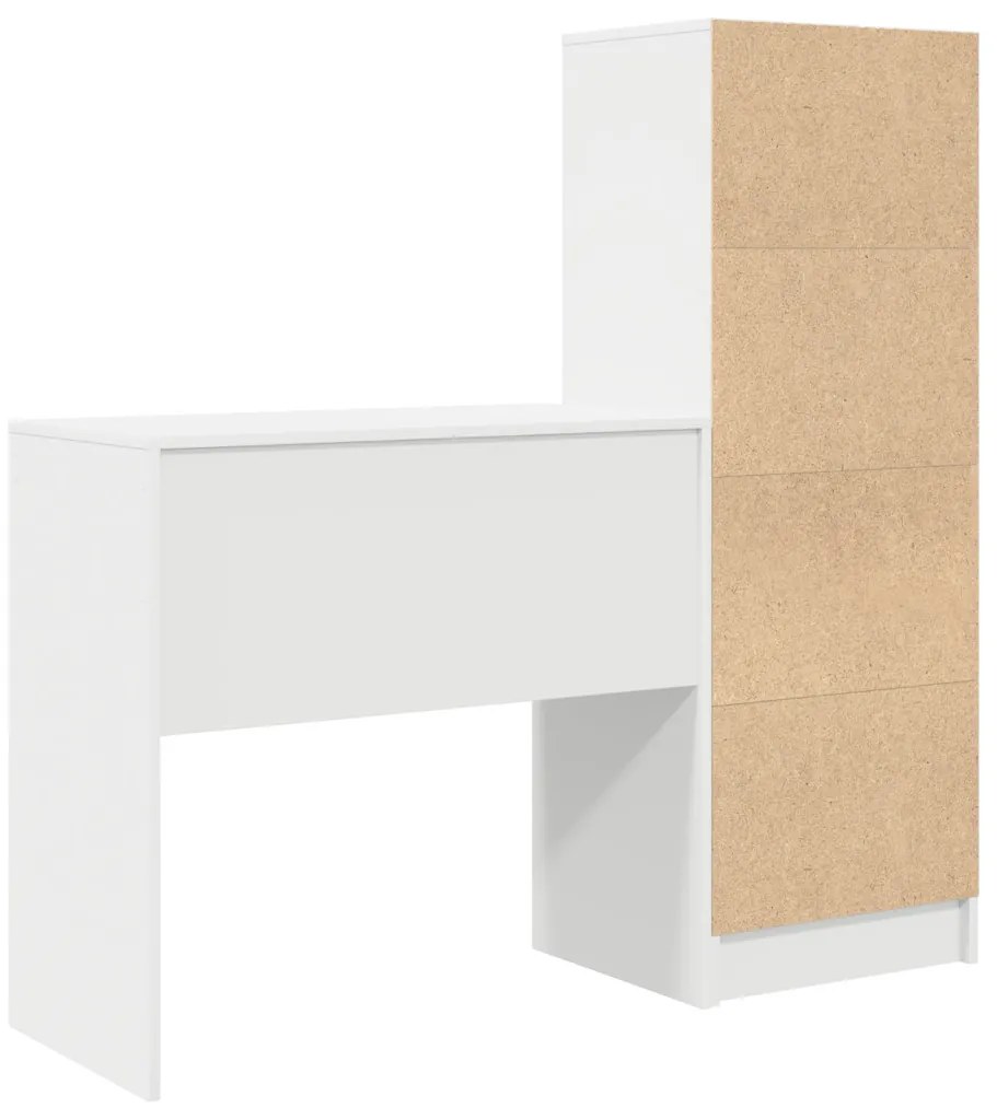 Tárolós Íróasztal Fehér MDF