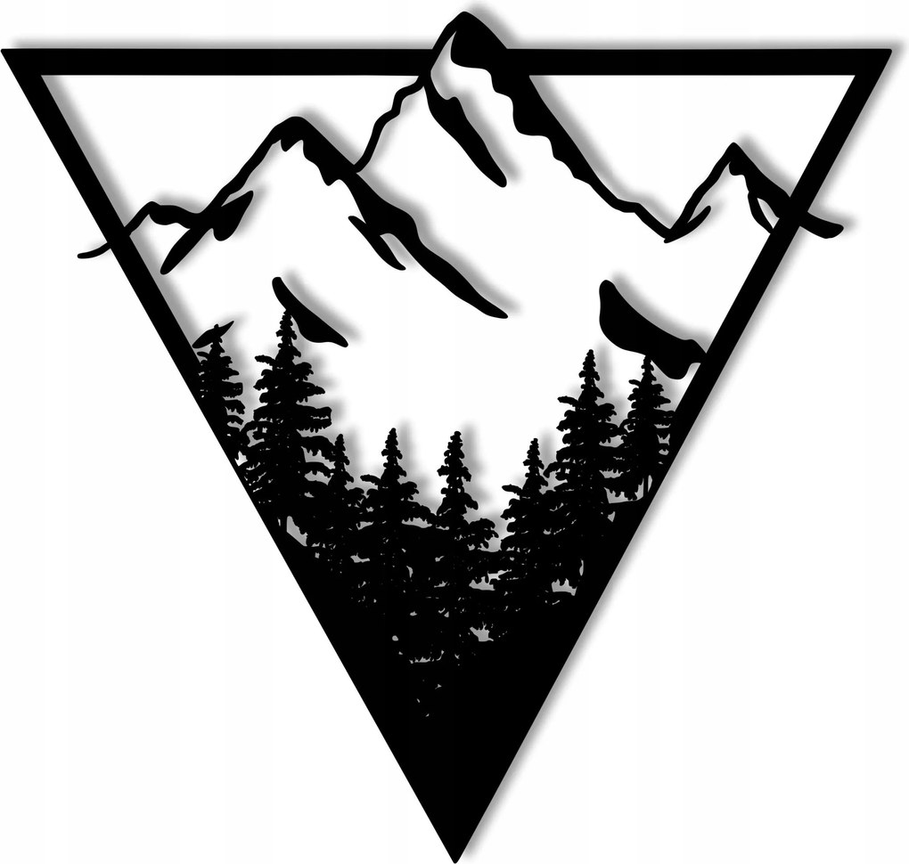 Fali dekoráció Hegyek 60cm áttört panel 6mm Erdő