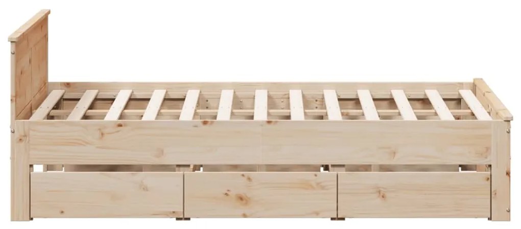 tömör fenyőfa fejtámlás ágykeret matrac nélkül 140 x 200 cm