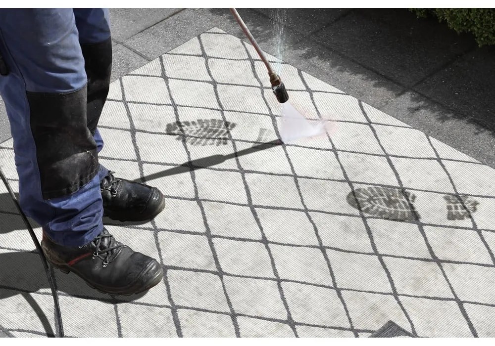 Malaga szürke-krémszínű kültéri szőnyeg, 80 x 350 cm - NORTHRUGS