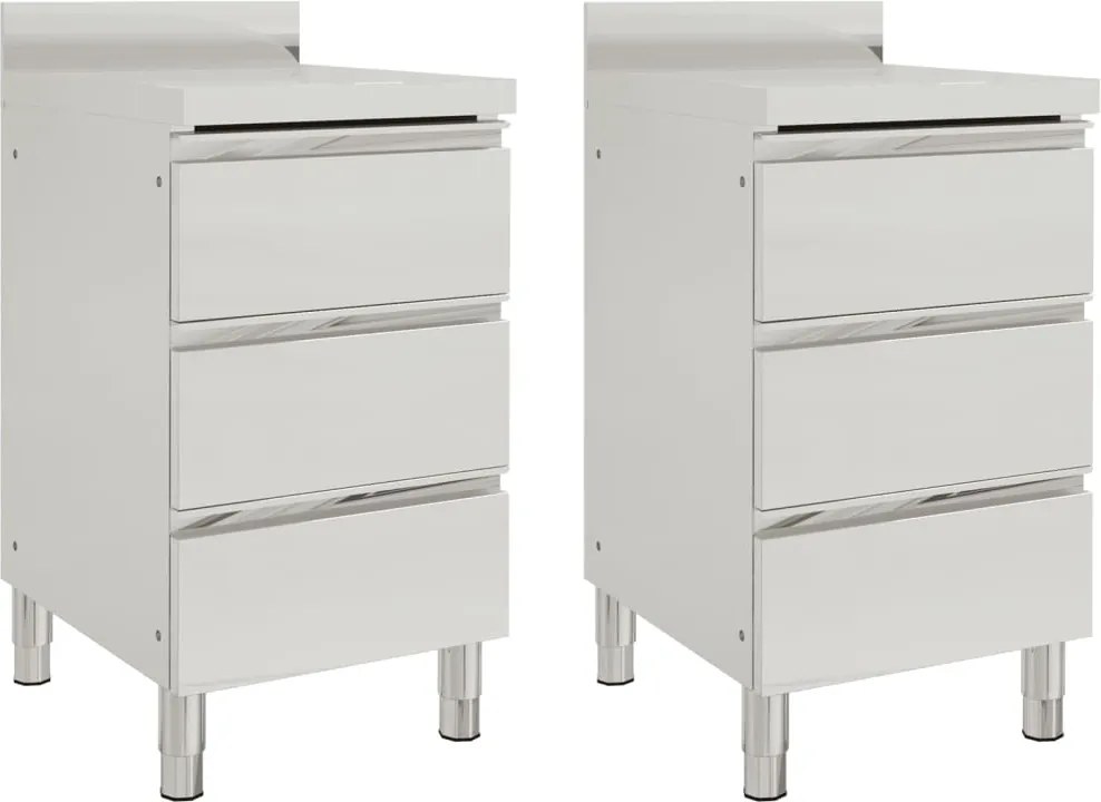 vidaXL 2 db 3 fiókos kereskedelmi konyhaszekrény 50x60x96 cm