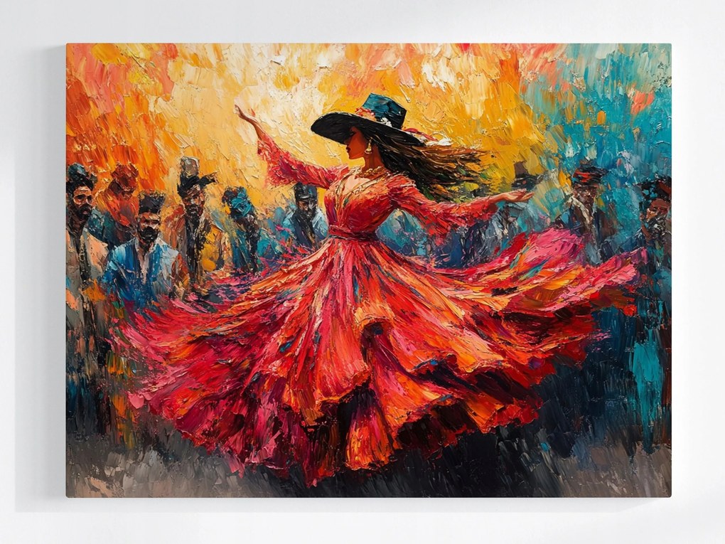 Poszter Nő Tánc Spanyolország Flamenco Szenvedély Mozgás 80x60