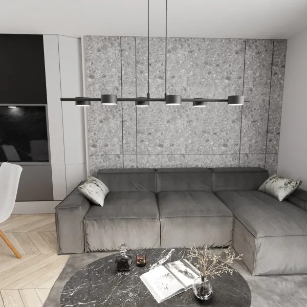 Csillár zsinóron SORA 6xGX53/12W/230V fekete