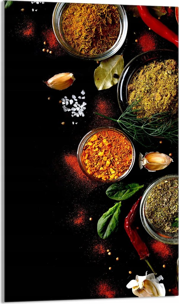 Üveg Vágódeszka 30x52 Fűszerek a Konyhába