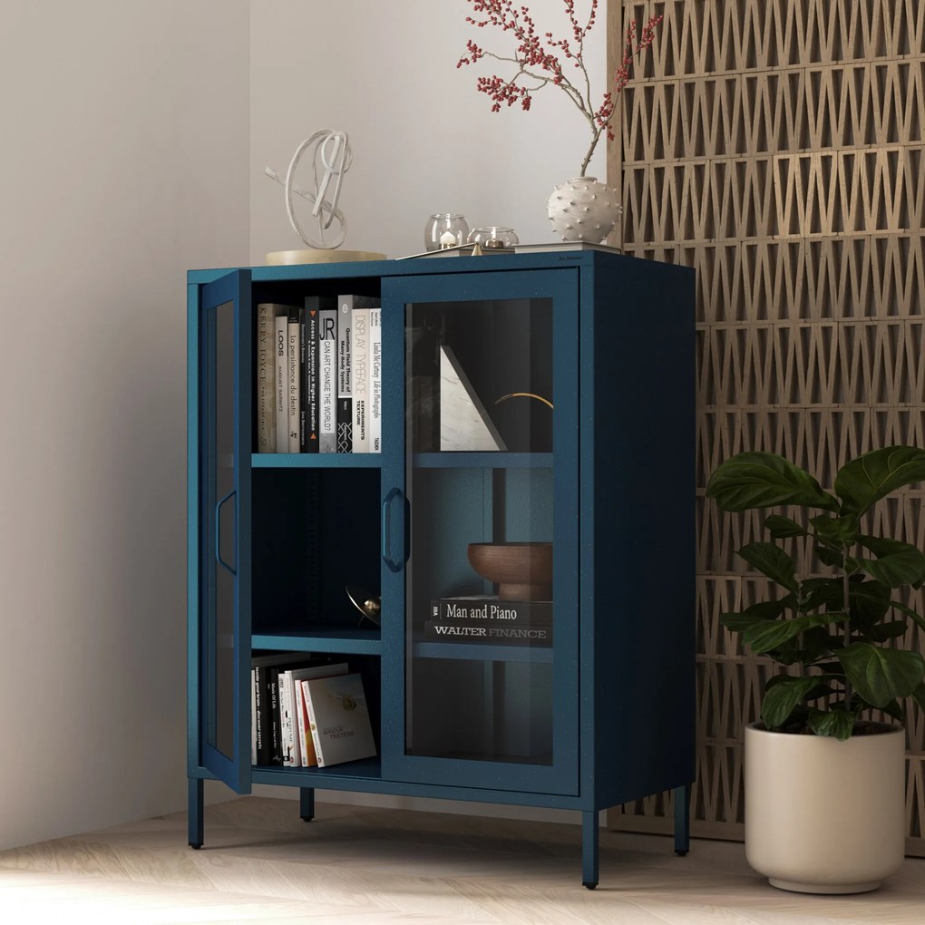 Vitrin GINA, 800 x 1015 x 400 mm, Modern: sötétkék