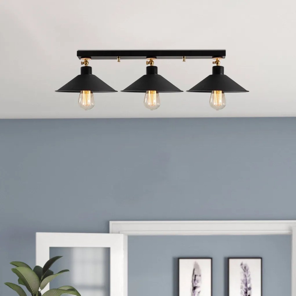 Berceste N-660 fekete fém függőlámpa, Ø80 cm, 3 izzós