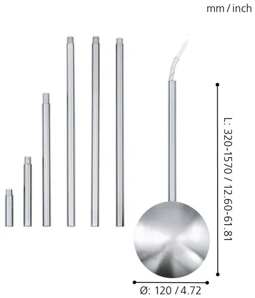 EGLO 88968 - Csillár kiegészítők EXTENTION króm