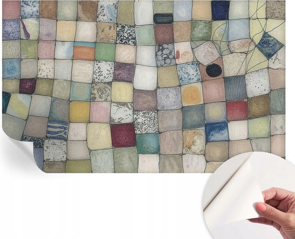 Fotótapéta Fali tapéta Hálószobába és Nappaliba Színes mozaik 416x254 cm