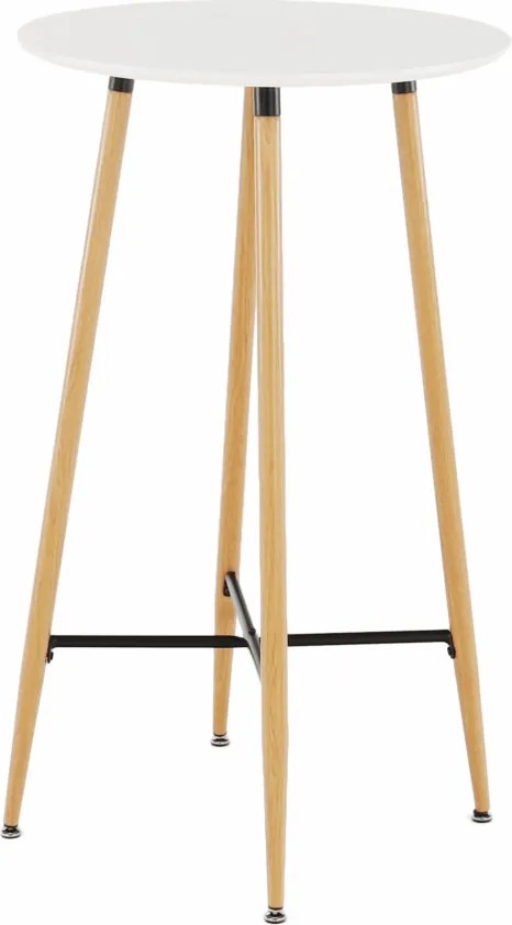 Bárasztal, fehér/tölgy, átmérő 60 cm, IMAM