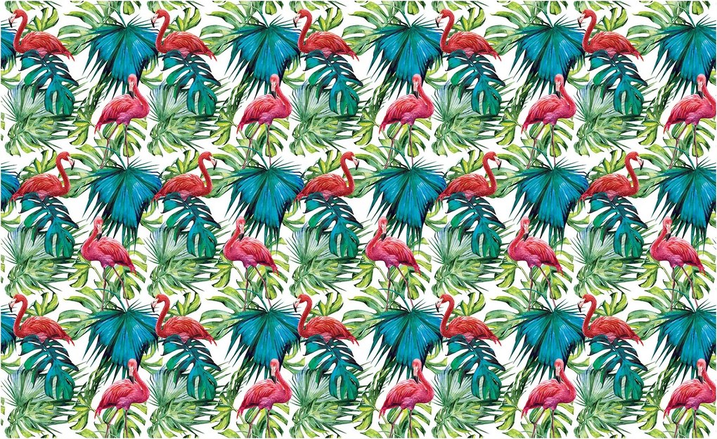 Fotótapéta Trópusi flamingók Vinyl levelek 208x146 a nappaliba +ragasztó