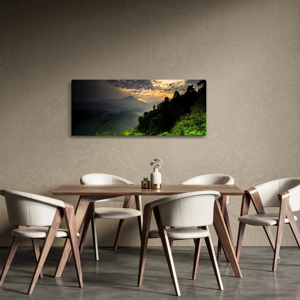 Kép - zöld hegyvidéki táj (120x50 cm)