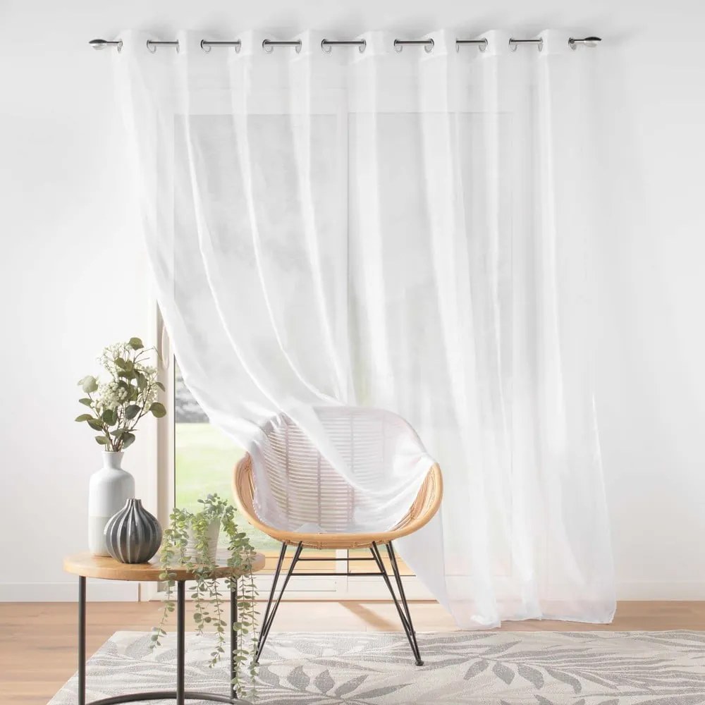Fehér voile fényáteresztő függöny 300x240 cm Lissea – douceur d'intérieur