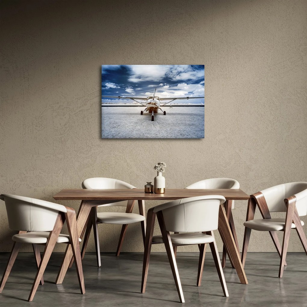 Egy motoros repülőgép képe (70x50 cm)