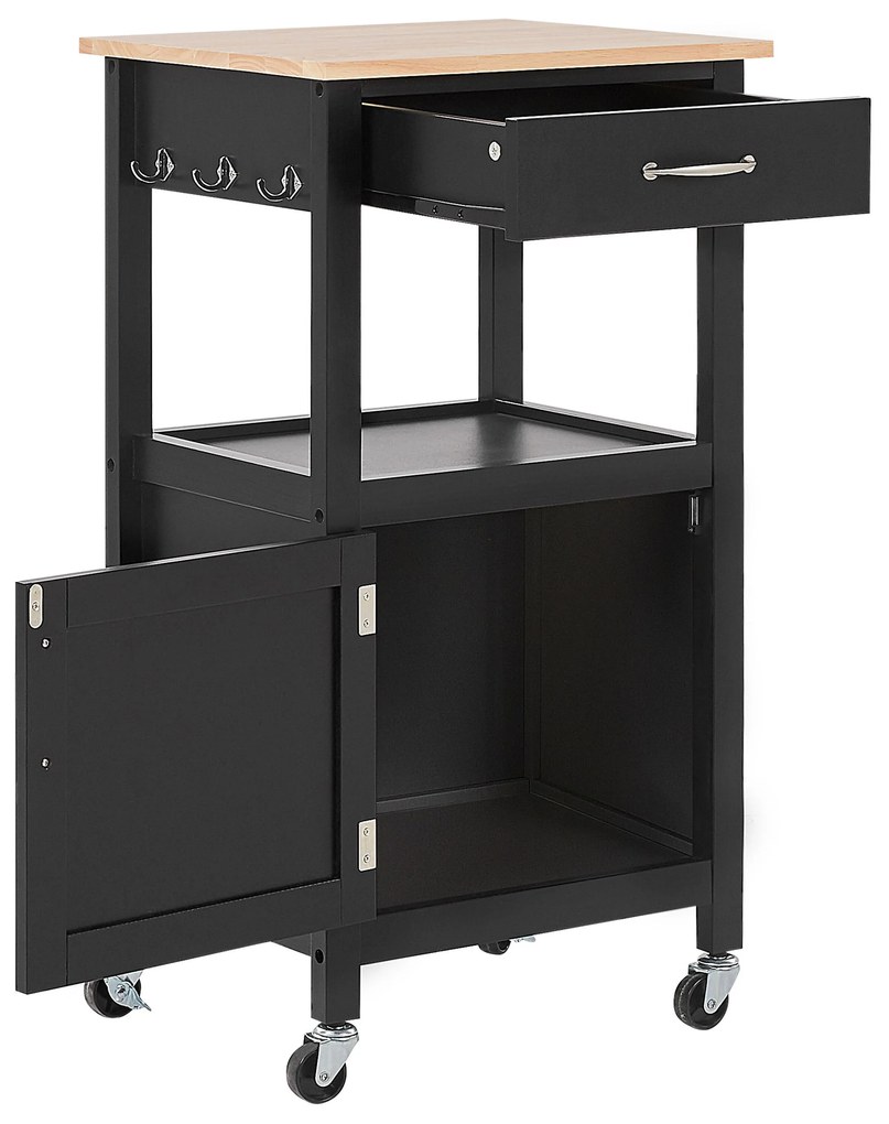 Praktikus Fekete Zsúrkocsi SIENA Beliani