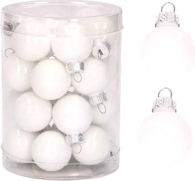 Üveggömb fehér irizáló 3cm- 20 db/csomag