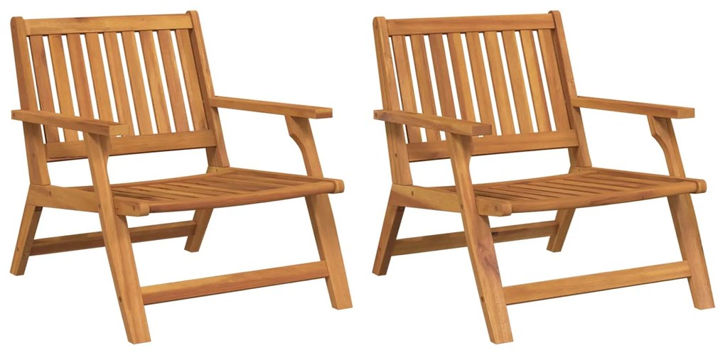 vidaXL Pihenőpad 2 pcs Barna Tömör Akácfa