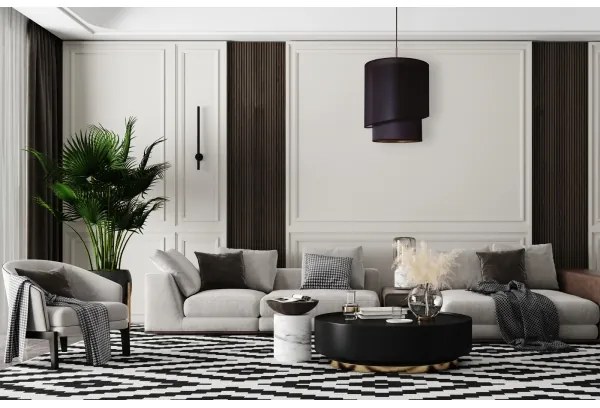 Duolla - Csillár zsinóron PARIS 1xE27/15W/230V á. 40 cm fekete/arany