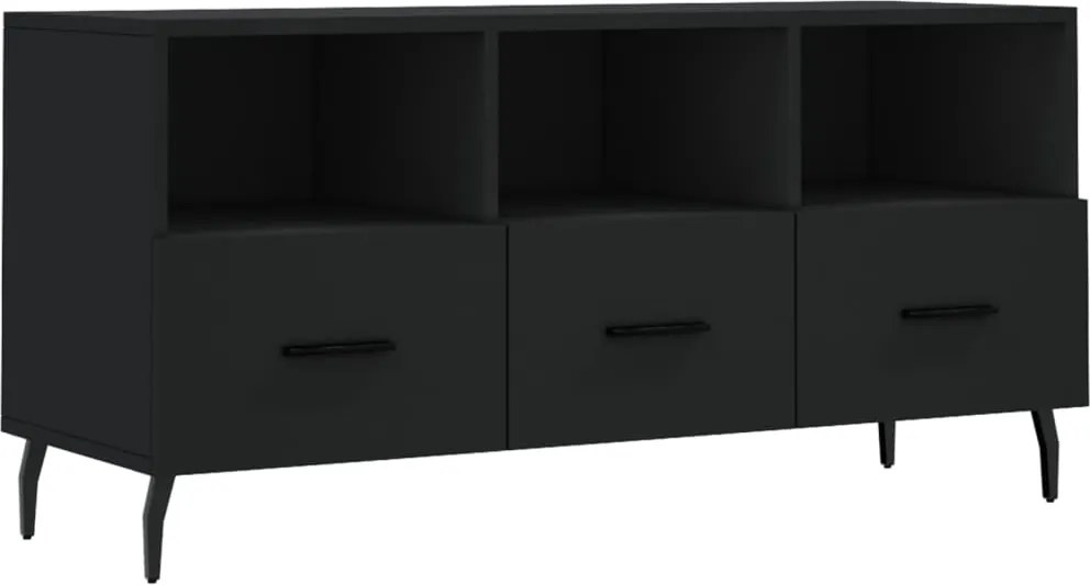 vidaXL fekete szerelt fa TV-szekrény 102 x 36 x 50 cm
