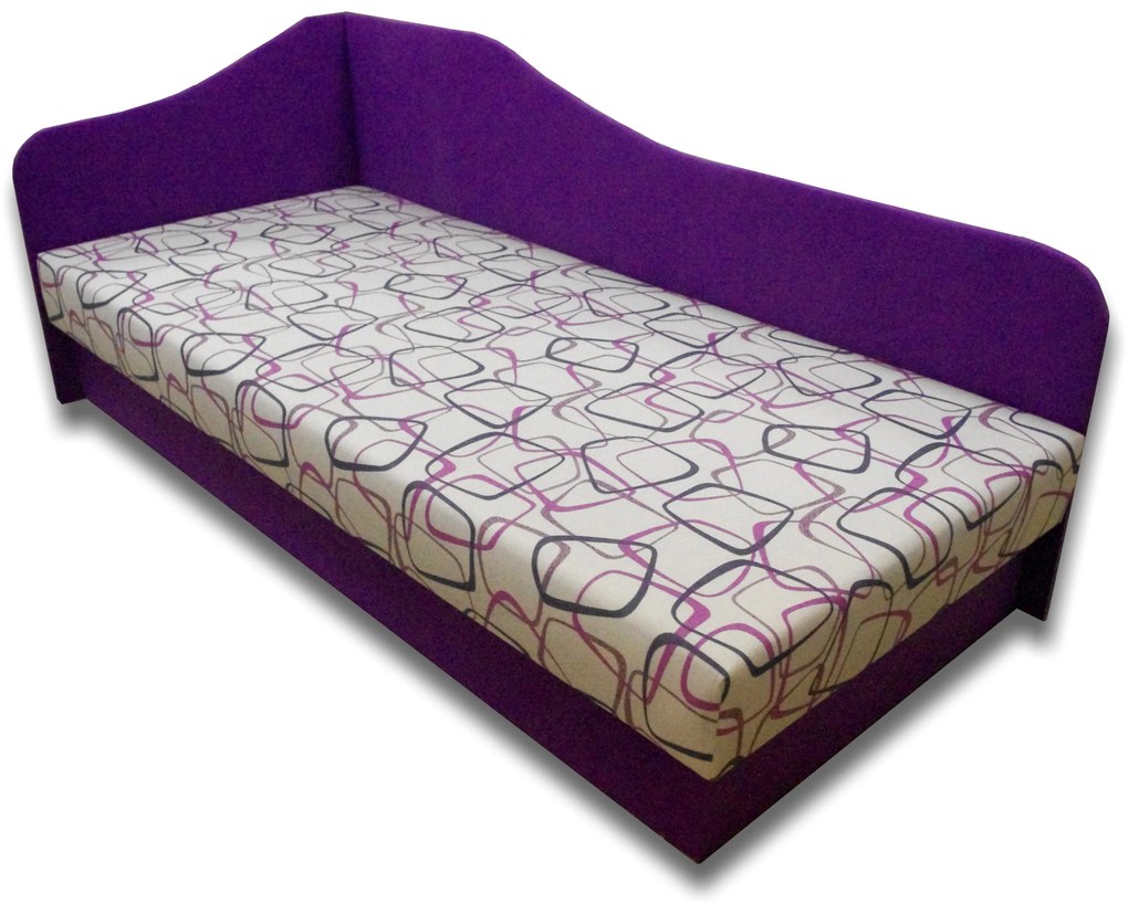 Egyszemélyes ágy (dívány) 80 cm Lady 87 (Lila 49 + Dodo 1058) (B). 793107
