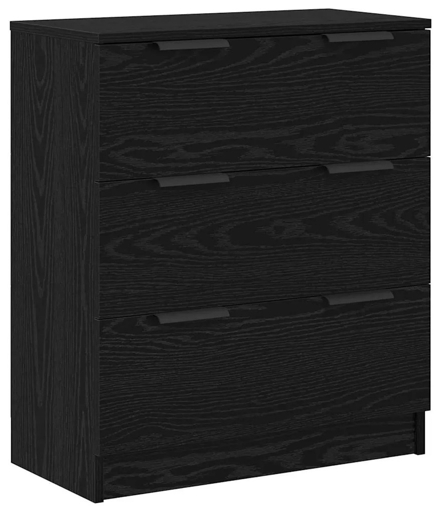 Széf fiókkal 3 pcs Musta tammi 60 x 30 x 70 cm Faanyag