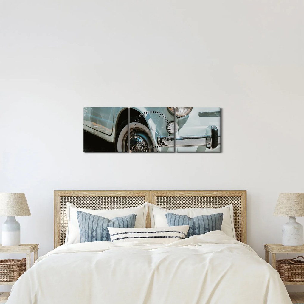 Kép - Fiat retro autó (órával) (90x30 cm)