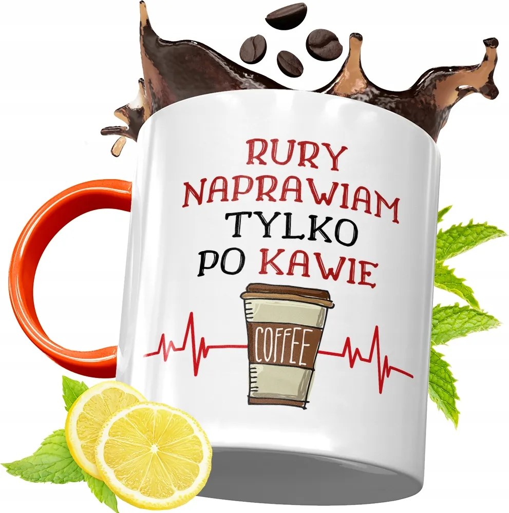 Narancssárga Bögre Vízvezeték Szerelőnek Ajándék fényképes nyomattal