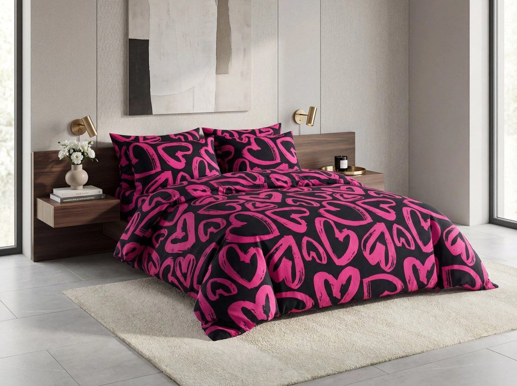 Mikroszálas ágyneműhuzat AMORYS rózsaszín Ágyneműhuzat mérete: 70 x 80 cm | 140 x 200 cm