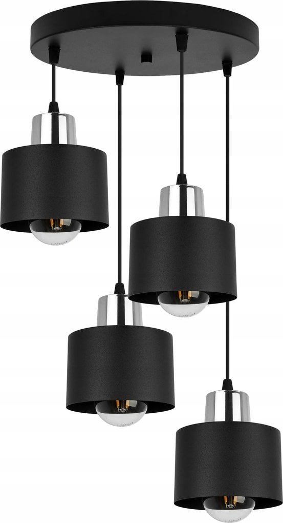 Függeszték Lámpa Mennyezeti Csillár Fekete Lámpabúra Modern Fém Loft