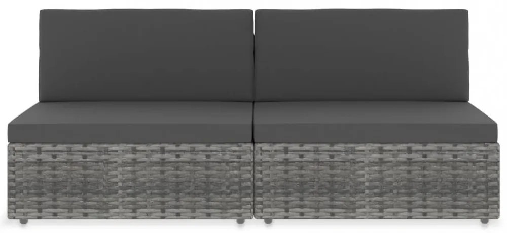 2 személyes szürke elemes polyrattan kanapé