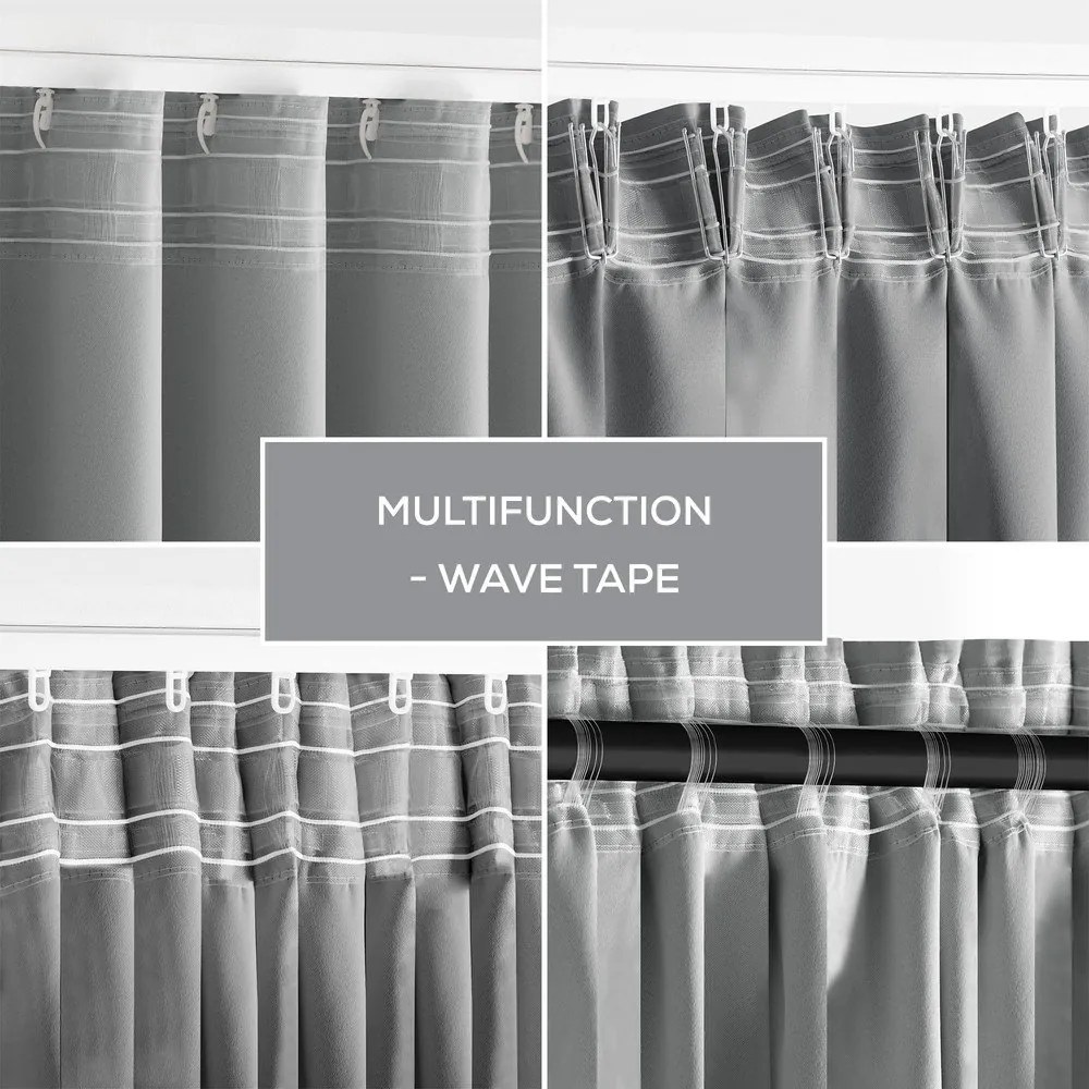 Szürke sötétítő termo függöny 140x245 cm Pleat – Restilo