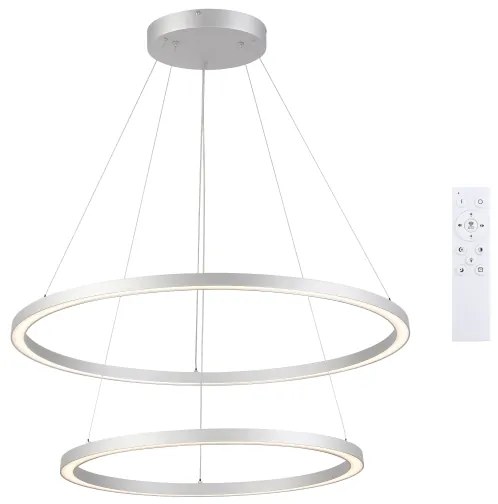 Brilagi-LED Dimmelhető. kábeles függeszték PORTOFINO LED/98W/230V átm. 80 cm ezüstszínű+távirányítóval