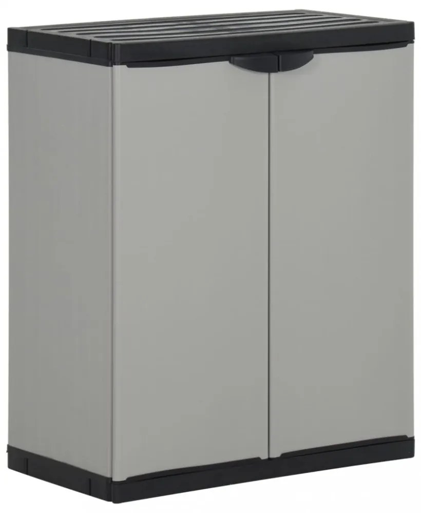 szürke és fekete kerti PP szeméttároló 68 x 40 x 85 cm